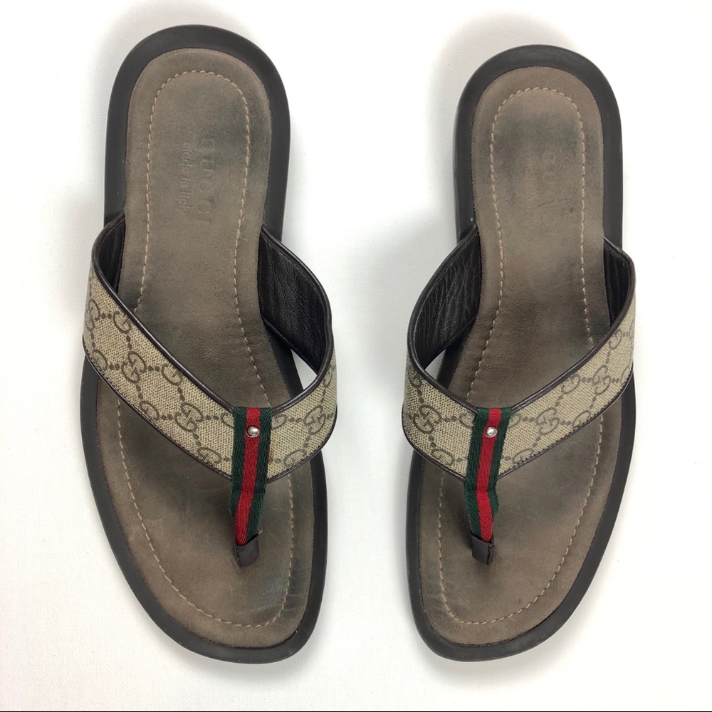 Gucci monogram slides sandals flip flops